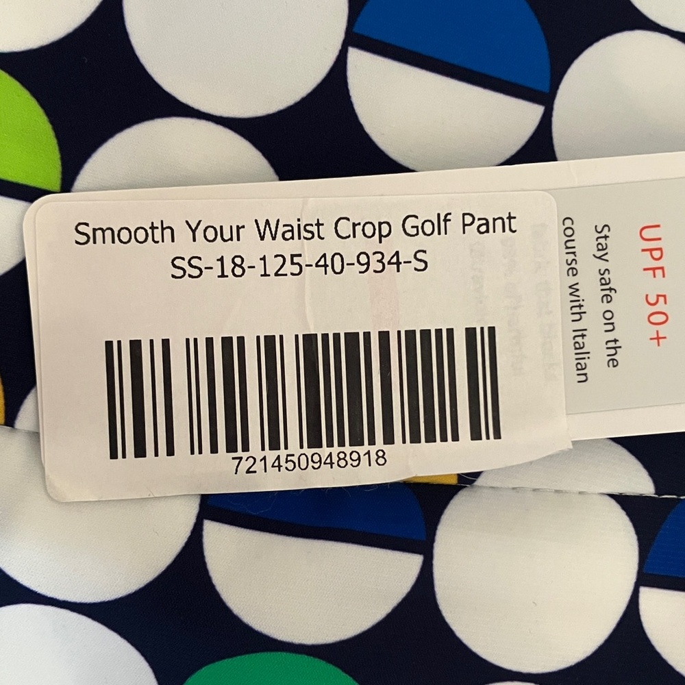 Kinona Mod Dot Crop Golf Pants with Navy Stripe Small - Picture 10 of 10